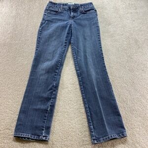 St. Johns Bay Straight Leg Jeans Womens 4 Blue Medium Wash Stretch Denim